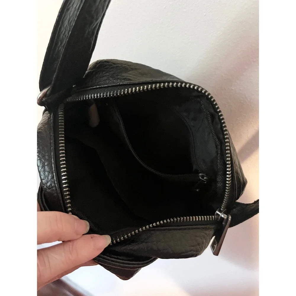Harley-Davidson Black Faux Leather Moto Jacket Crossbody Bag Y2K May 2017 - Picture 4 of 7
